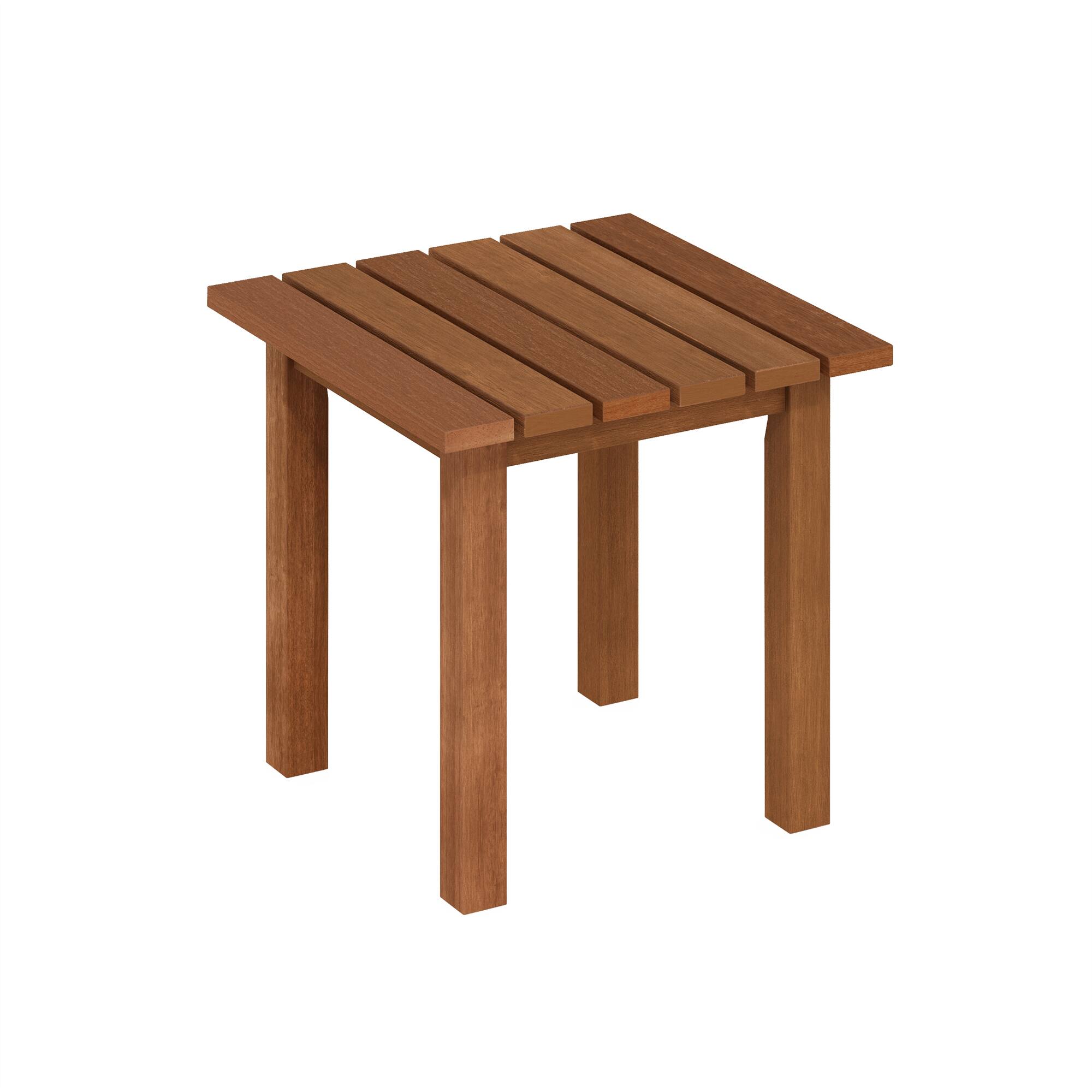 Furinno - Tioman Hardwood Outdoor Patio End Table, Side Table in Teak Oil - Natural