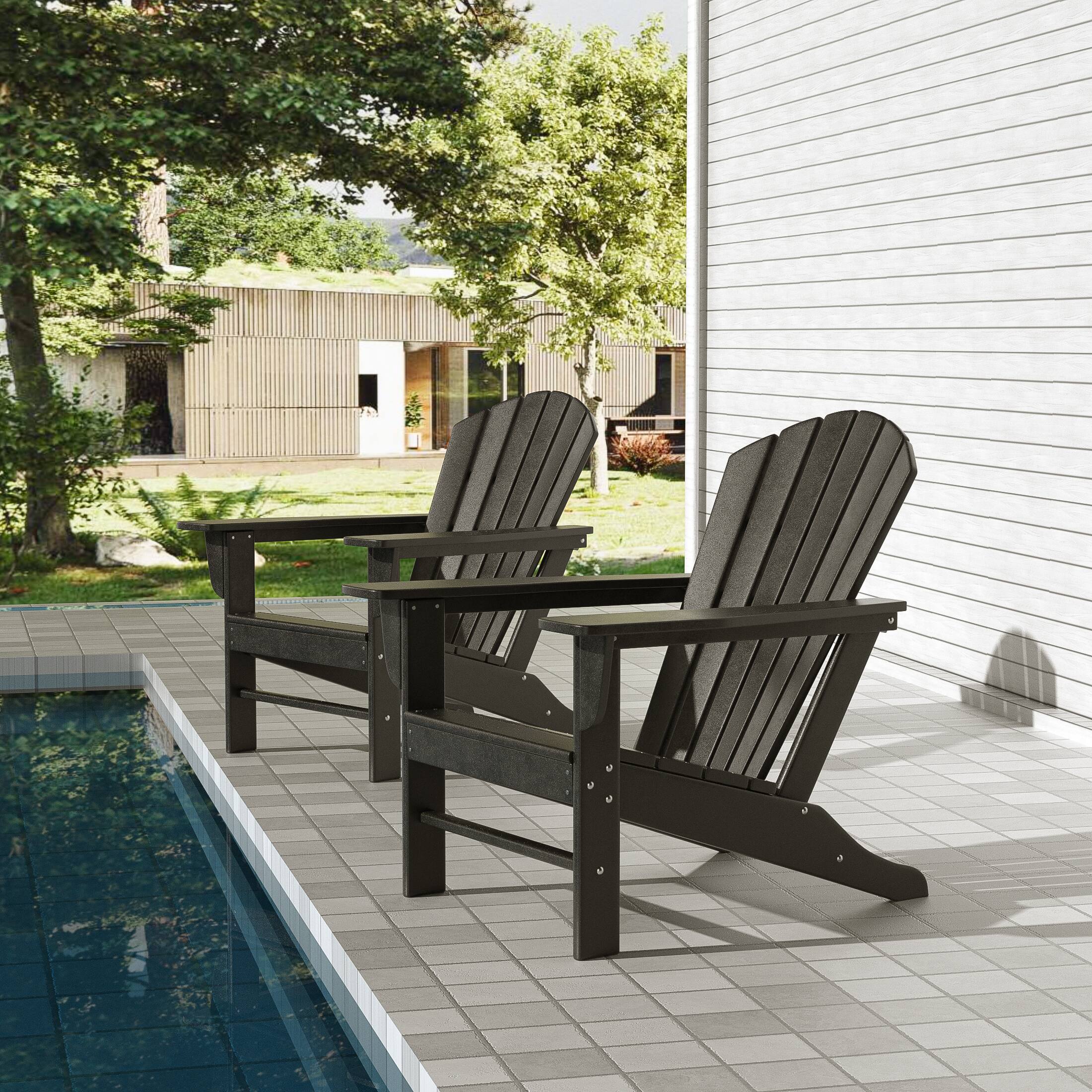Angle. WestinTrends - WestinTrends Dylan Outdoor Adirondack Chair (Set of 2) - Black.