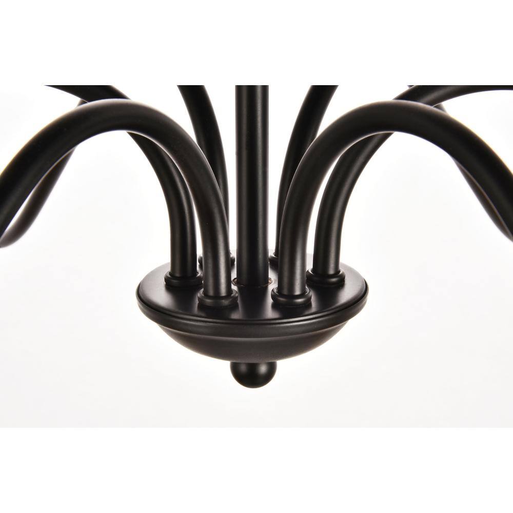 Alt View 2. Living District - Rohan Collection Chandelier D36 H19 Lt:6 Matte Black Finish - Matte Black.