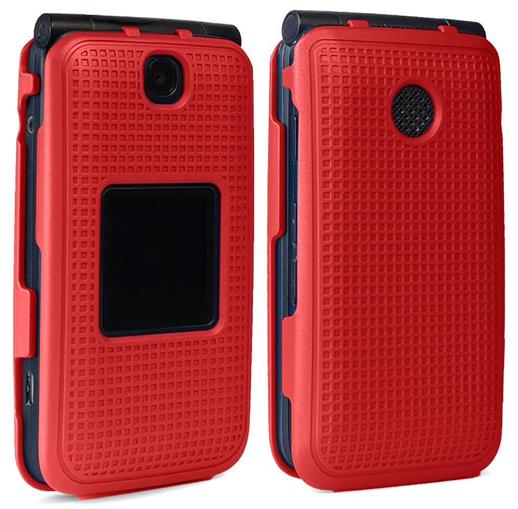 Front. Nakedcellphone - Hard Case for Alcatel Go Flip V Flip Phone (2019) - Red.