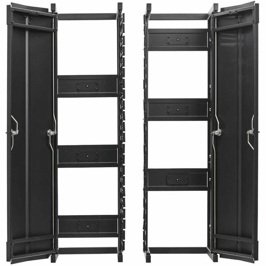 Alt View 5. Tripp Lite - Eaton Tripp Lite Series High-Capacity Vertical Cable Manager - Deep Double Finger Duct with Cover, Single Sided, 12 in. - Black.