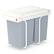 Front. Hailo - Hailo Multi-Box Duo L Pull-Out Trash Can, 11.8" Cabinet, 2 Bins, 3.7 Gal, Blue - Grey Blue, White.