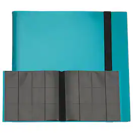 Unique Bargains - 12 Pocket Trading Card Binder, PU Cover 480 Side Loading Card Album Folder for TCG Game Sports Cards - Navy Blue