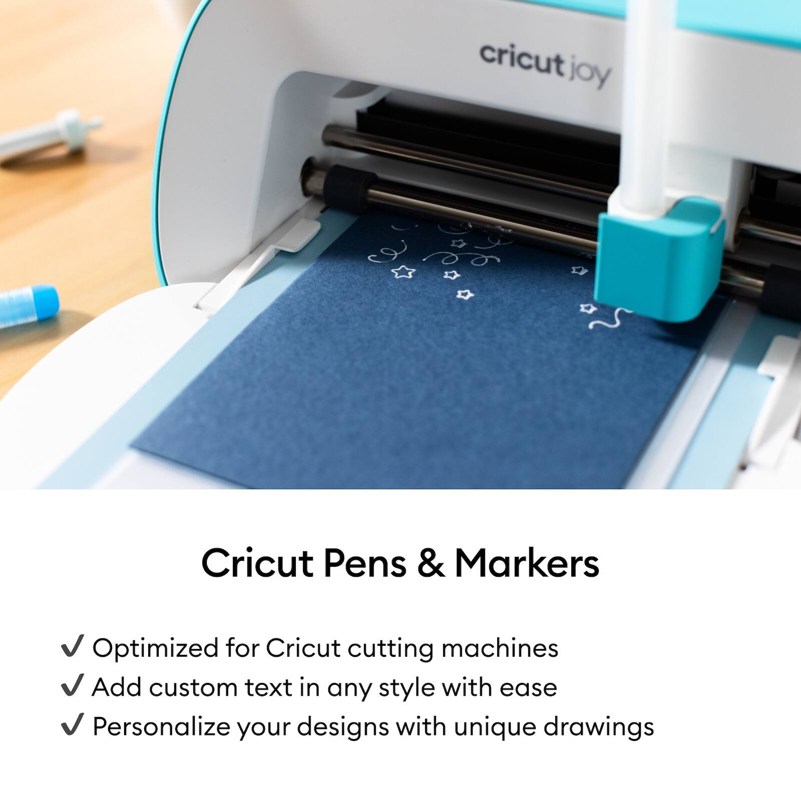 Cricut Joy

Cricut Pens & Markers

- Optimized for Cricut cutting machines
- Add custom text in any style with ease
- Personalize your designs with unique drawings