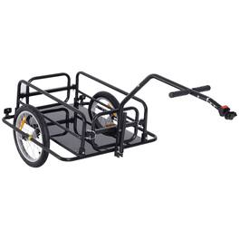 Loheer - Foldable Bike Cargo Trailer with Hitch Steel Frame Bicycle Cart Black