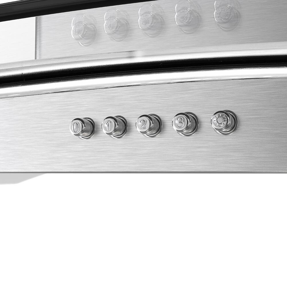 Alt View 6. Streamline - 30 in. Rosmini Ductless Wall Mount 220 CFM Range Hood, Baffle Filters, Push Button Control, LED Lights - Brushed Stainless Steel.