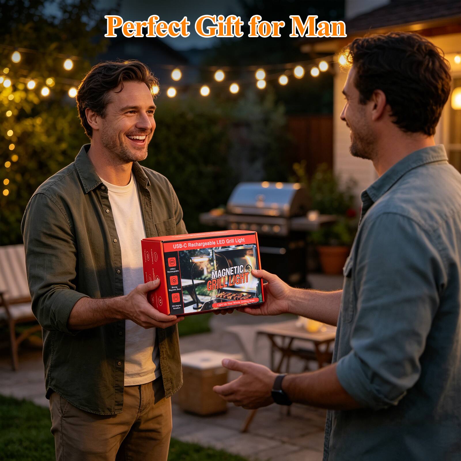 Perfect Gift for Man LED Grill Light USB-C Rechargeable t jo - - MAGNETIC in L GRILL LIGHT