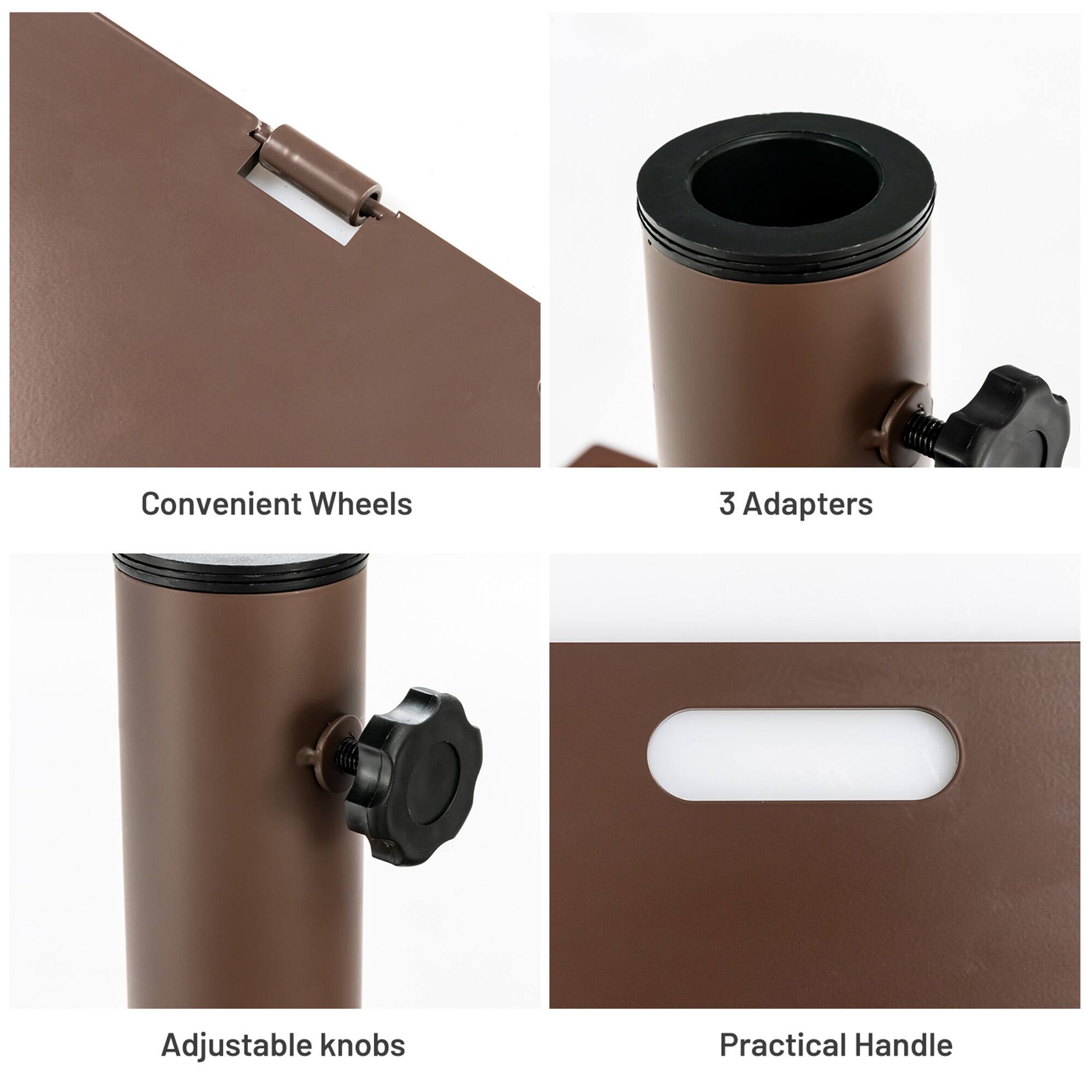 Convenient Wheels  
3 Adapters  
Adjustable knobs  
Practical Handle