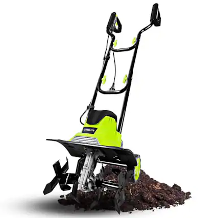Front. Steelite - 14-Inch Corded Electric Tiller,10-Amp 8.7" Tilling Depth Electric Tiller and Cultivator - Green.