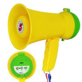 5 CORE - 5Core Megaphone 15W Bull Horn Kids PA Speaker w 400 Yards Range Siren Lightweight Loud Mini Megafono - Yellow