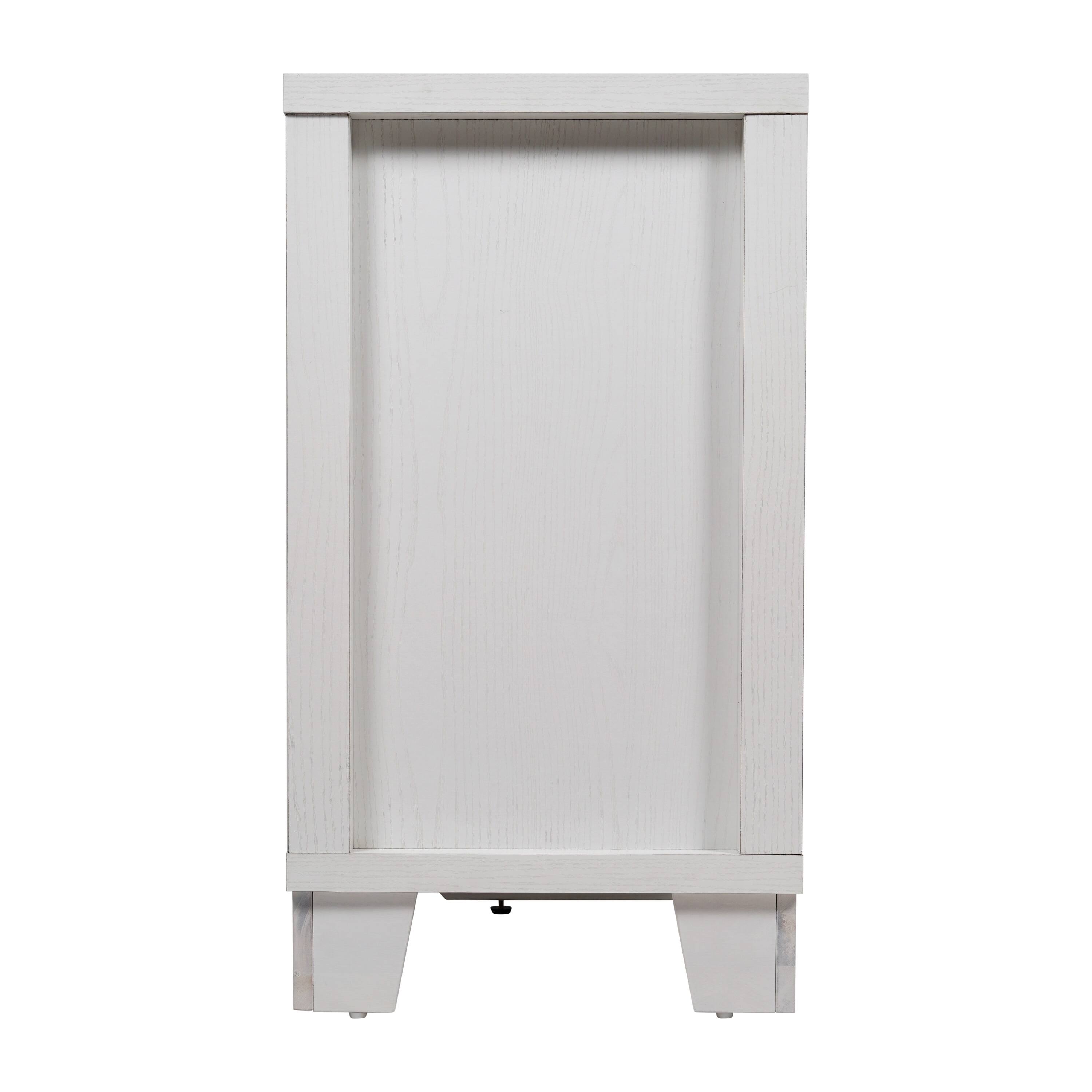 Left. Flash Furniture - Wells White 59 Inch Modern Kitchen and Dining Room Buffet Sideboard Storage Cabinet, Engineered Wood with 3 Tempered Gla - White.