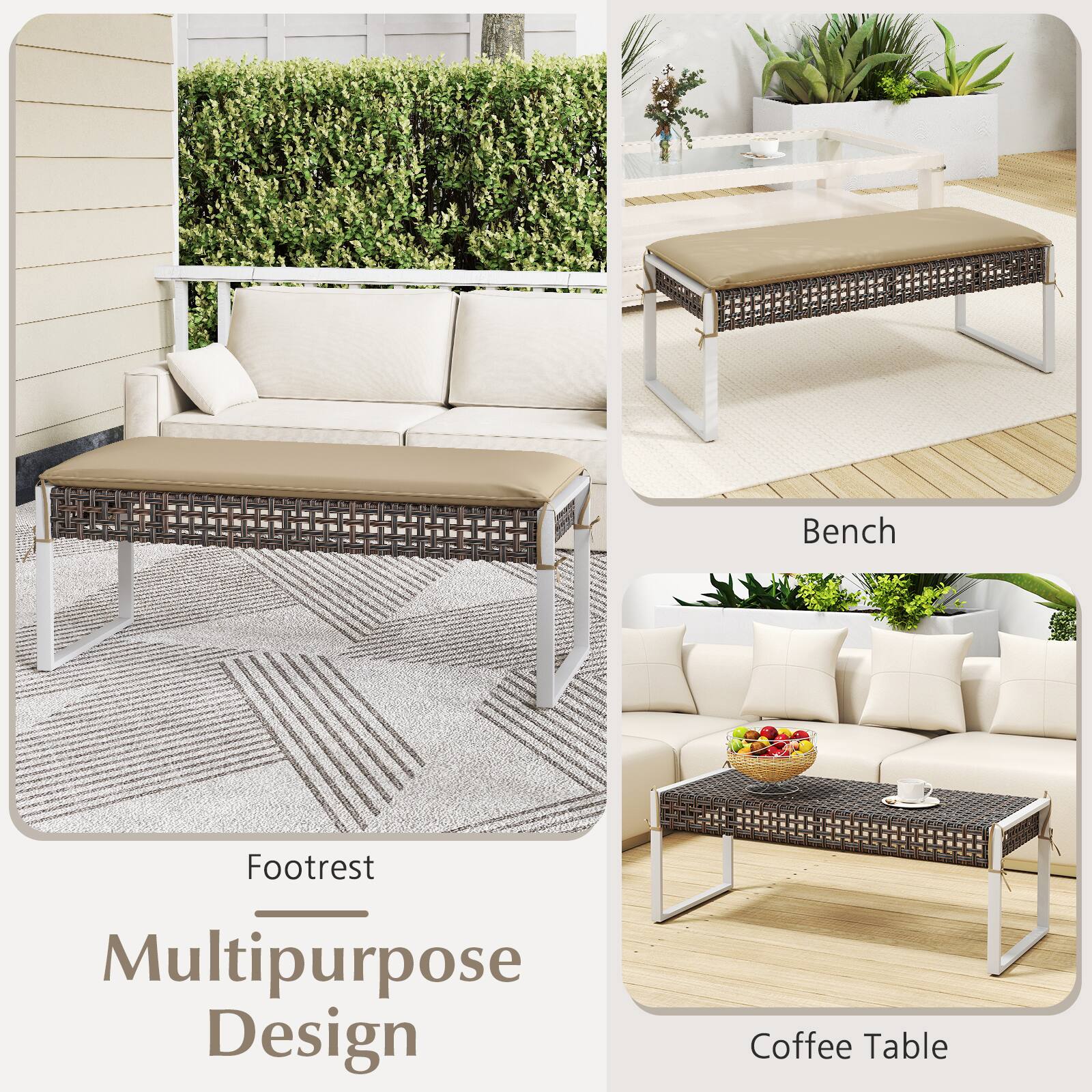 Multipurpose Design

Footrest

Bench

Coffee Table