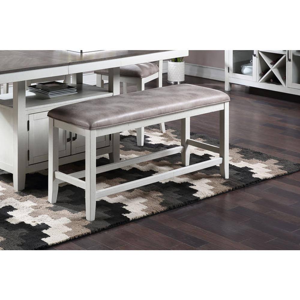Alt View 1. New Classic Furniture - Richland Counter Ht Bench - White.