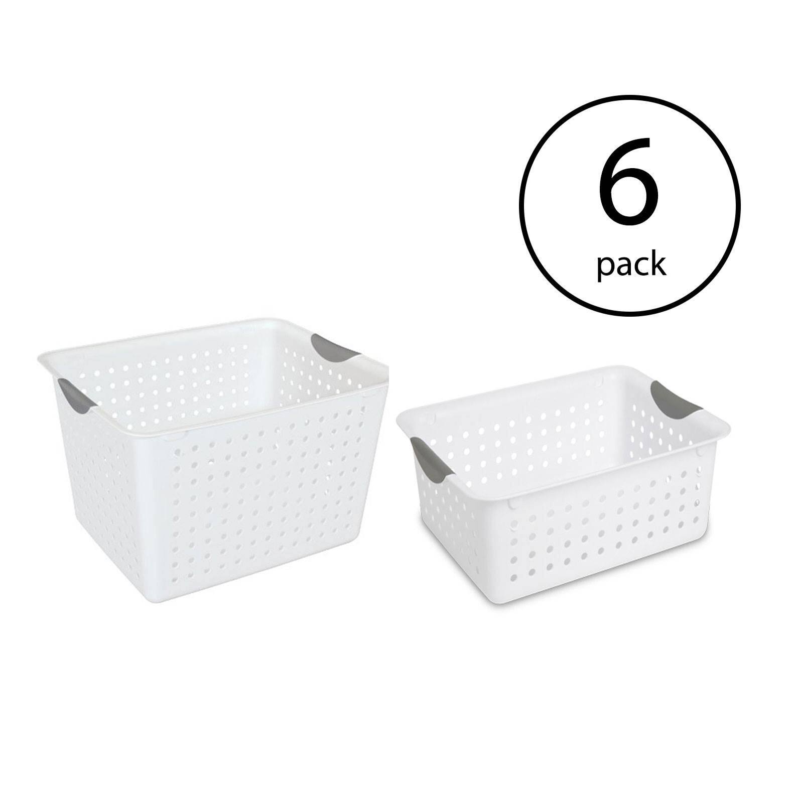 Alt View 1. Sterilite - Sterilite Deep & Medium Ultra Plastic Storage Bin Organizer Basket Pair (6 Pack).