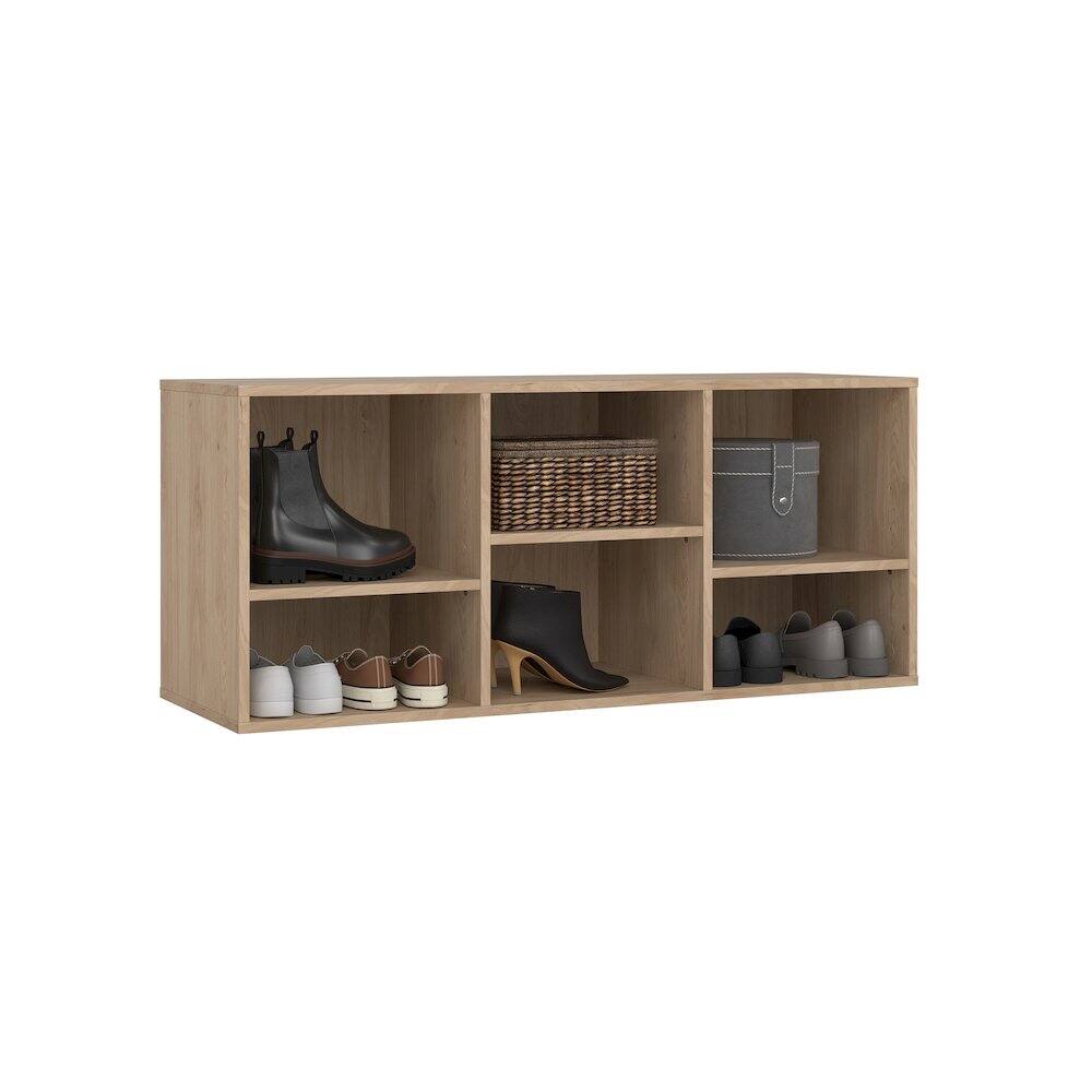 Alt View 4. Tvilum - Hyper 6 Cubby Bench, Jackson Hickory - Brown.