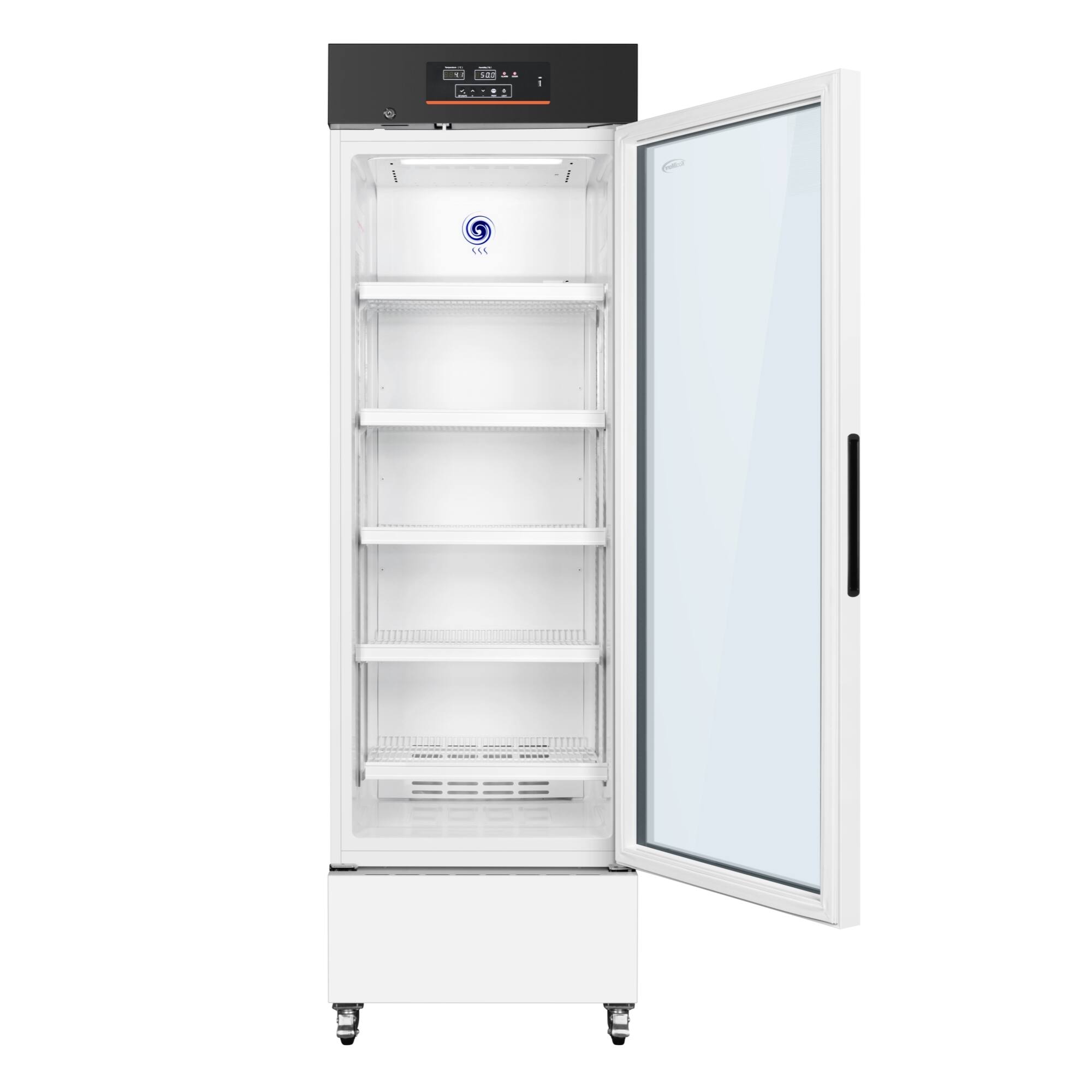 Left. Koolmore - 11 cu. ft. Medical Pharmacy Refrigerator With Multi-Level Emergency Alarms in White, UL Listed (KM-PHR-11C) - White.