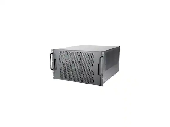 Front. SilverStone - SilverStone RM600 6U Rackmount Chassis featuring Dual PSU Compatibility and Triple 360mm Radiator Support - Silver.