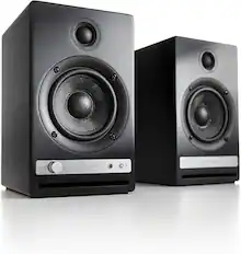 Front. Audioengine - HD4 Next Gen Home Music System w/ Bluetooth aptX Adaptive - Black.