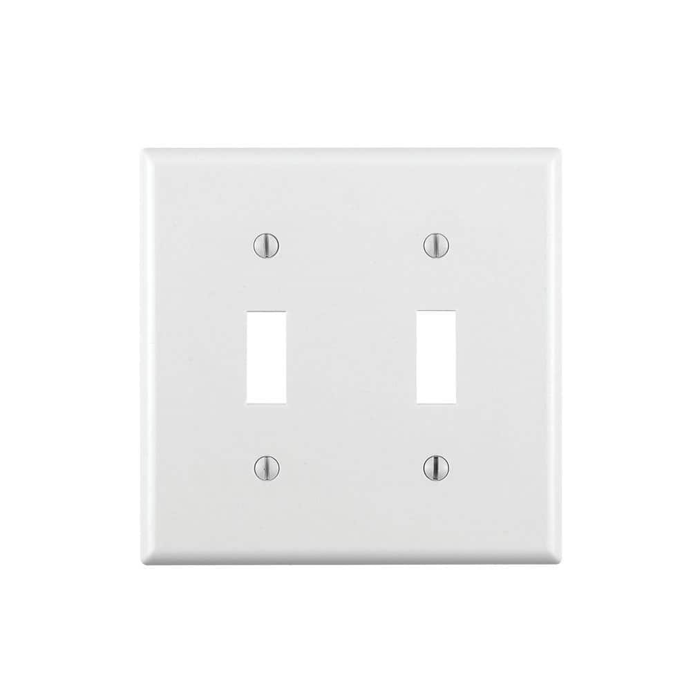 Leviton - 2 gang Thermoset Plastic Toggle Wall Plate 1 pk (Case of 25) - White