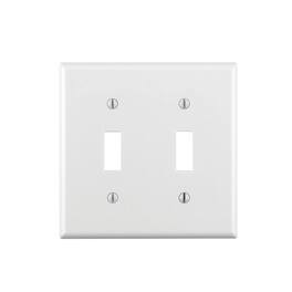 Leviton - Double Toggle Wallplate, Standard Size 88009 - White