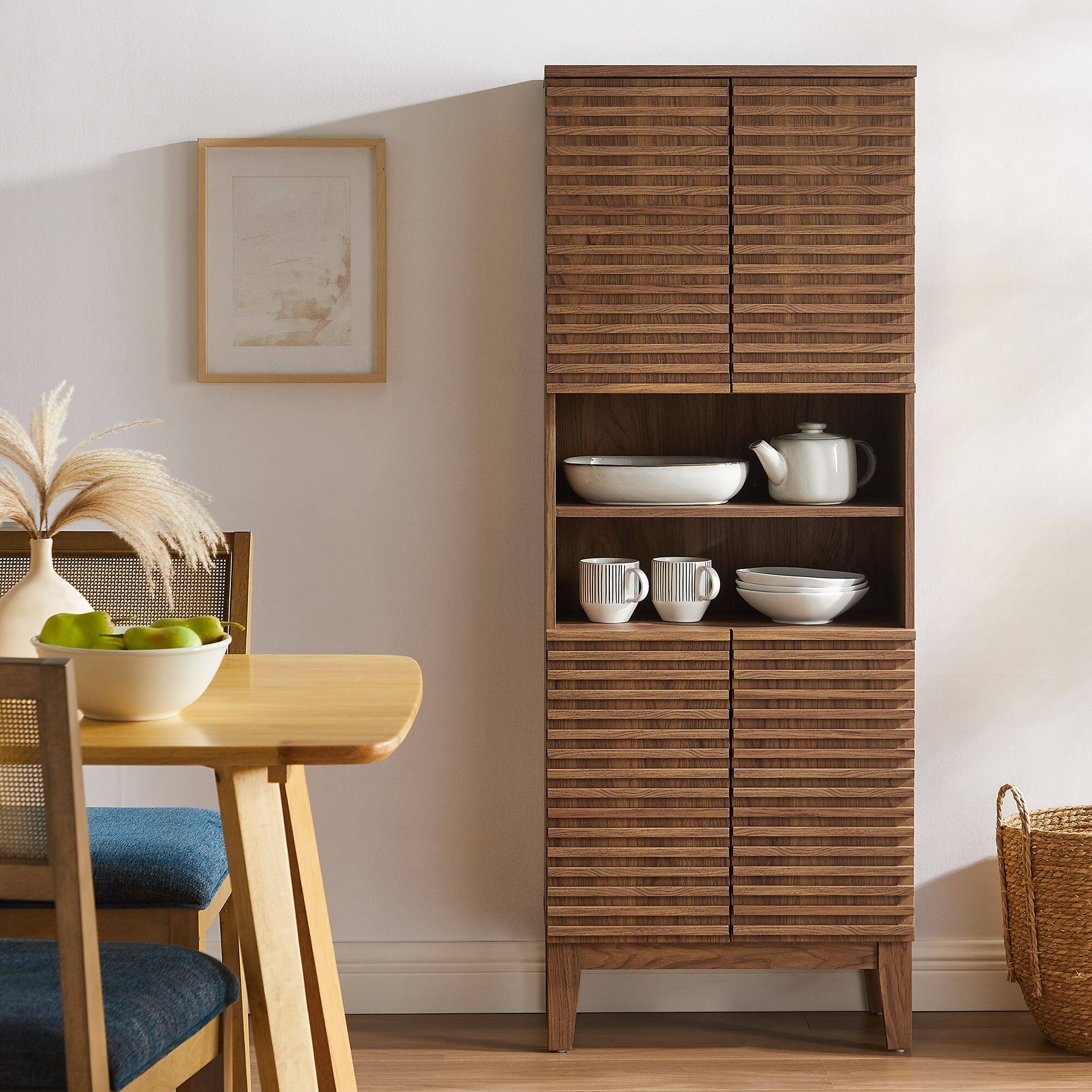 Alt View 1. Modway - Render Tall Bathroom Storage Cabinet by Modway - Walnut.