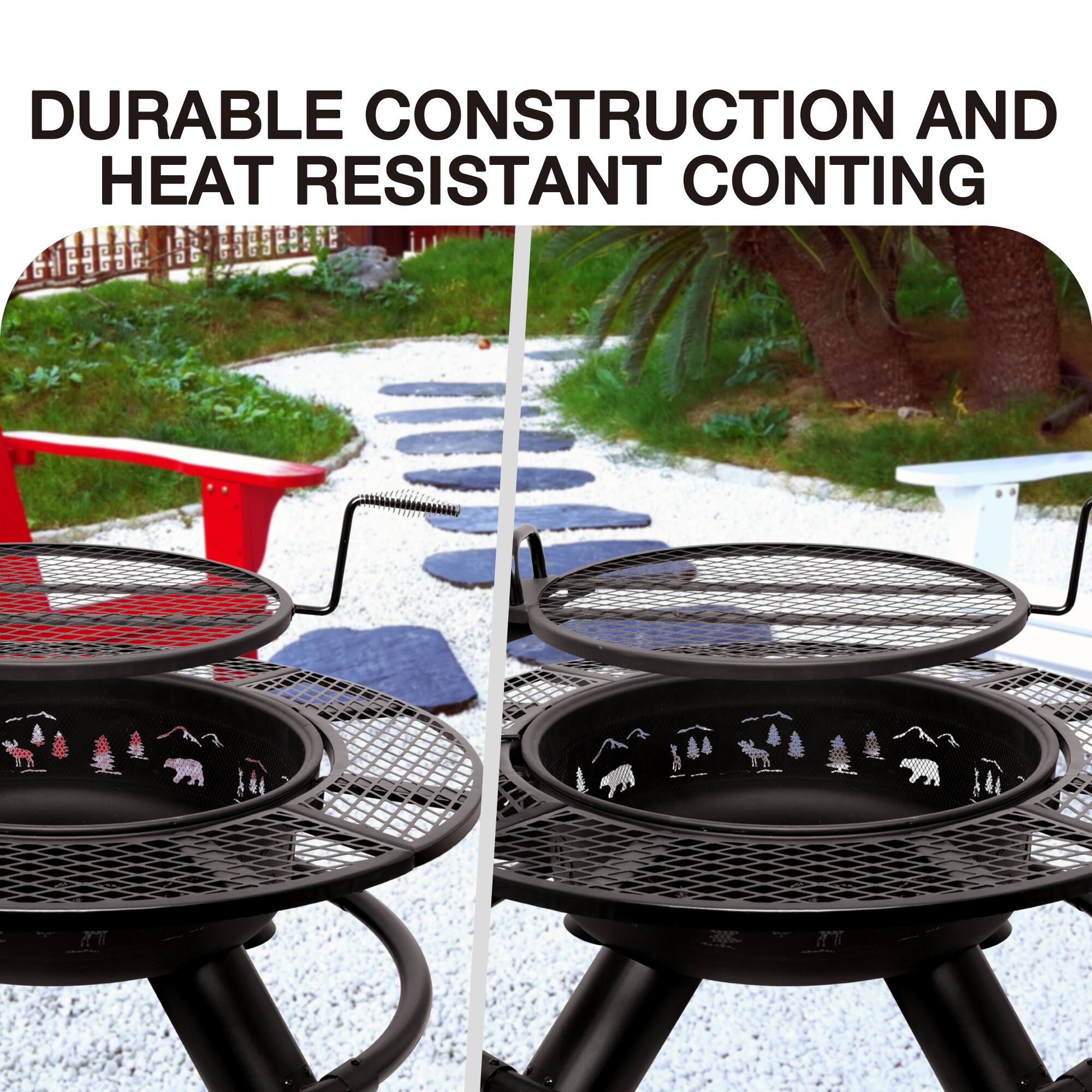 Durable construction and heat resistant conting.