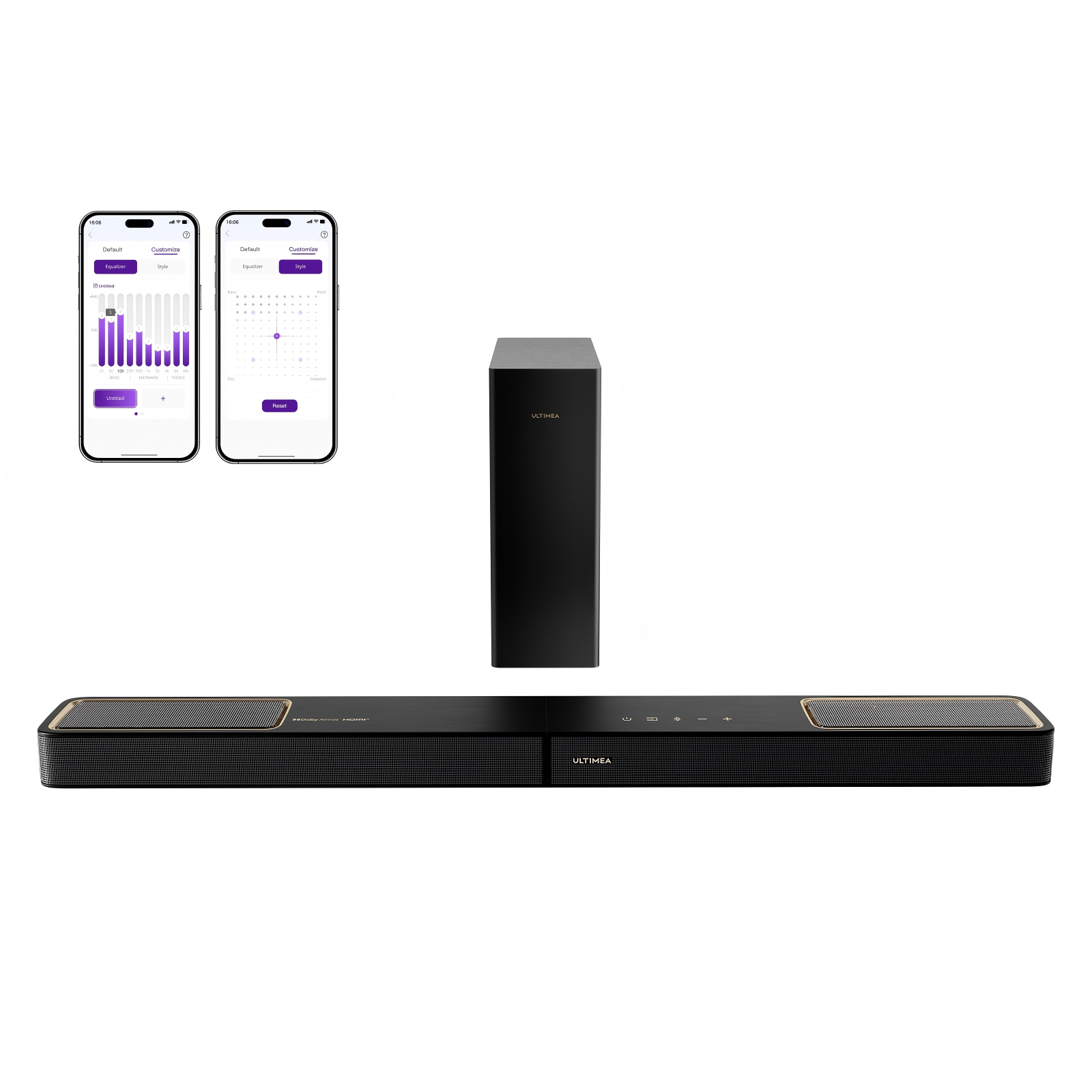 Front. Ultimea - ULTIMEA Skywave F30 3.1.2ch Sound Bar with Dolby Atmos for Smart TV, Home Theater, 300W - Black.