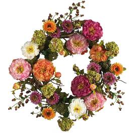 BreeBe - 24" Peony Wreath - Mixed