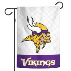 Front. WinCraft - Minnesota Vikings 12" x 18" Applique Garden Flag - Multicolor.