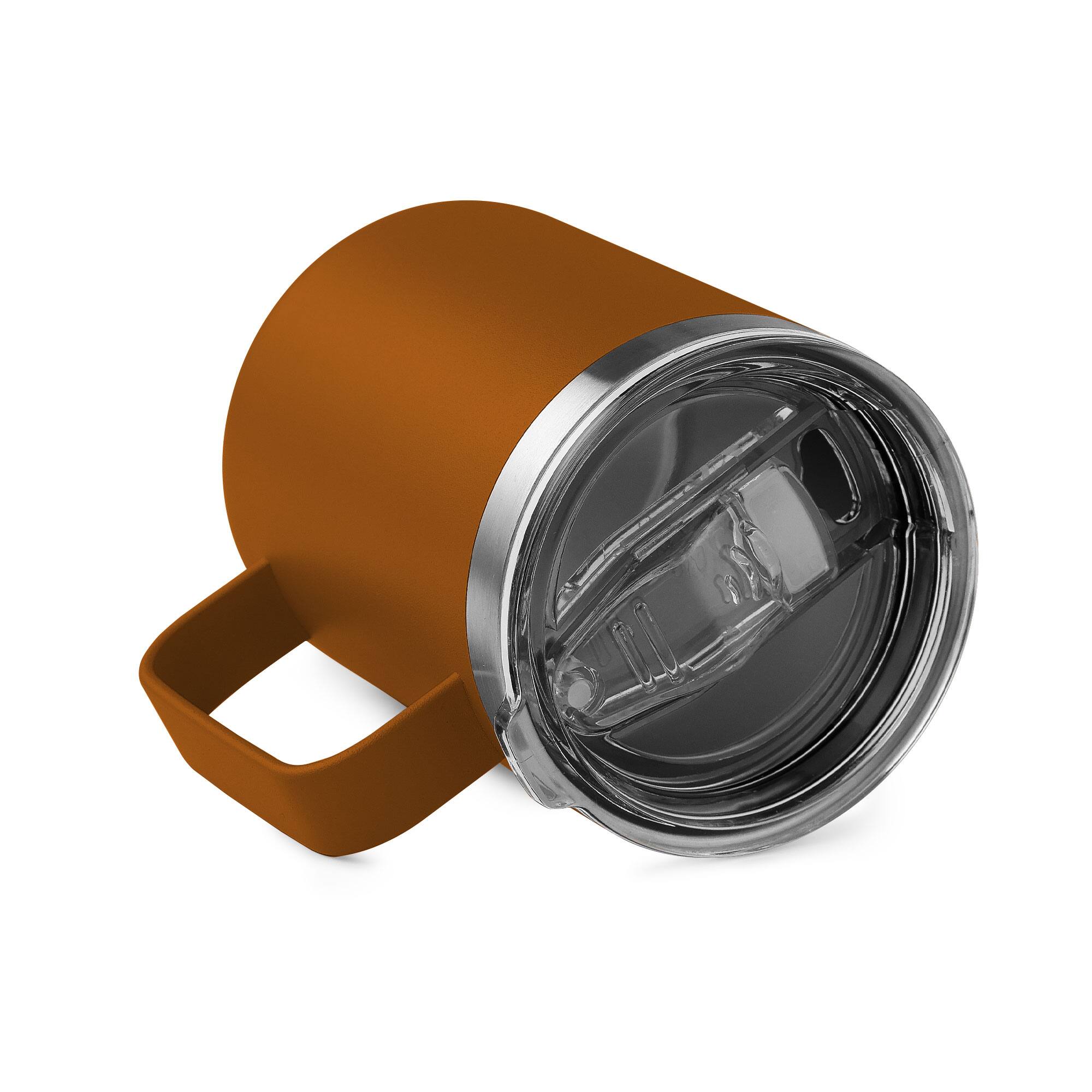 Alt View 1. Zulay Kitchen - Zulay Kitchen 12oz Insulated Coffee Mug with Lid - Stainless Steel Camping Mug Tumbler with Handle - Cinnamon.