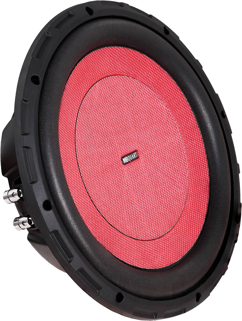 Left. MB Quart - Discus 12" 600W Dual-Voice Subwoofer - Red.