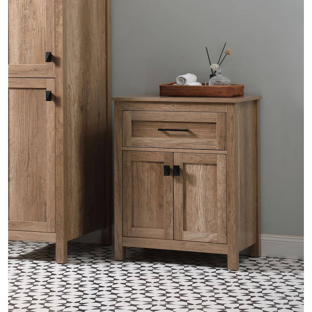 Alt View 8. Elegant Kitchen and Bath - 24 Inch Wide Bathroom Storage Freestanding Cabinet In Natural Oak - Natural Oak.