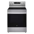 LG - 30-in Wide 6.3 Cu. Ft. Freestanding Electric Convection Smart Range with 4 Elements, Air Fry and WideView Window - Stainless Steel