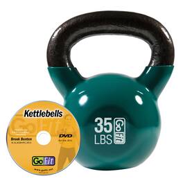 GoFit - Kettlebell 35 Lbs with DVD - Green