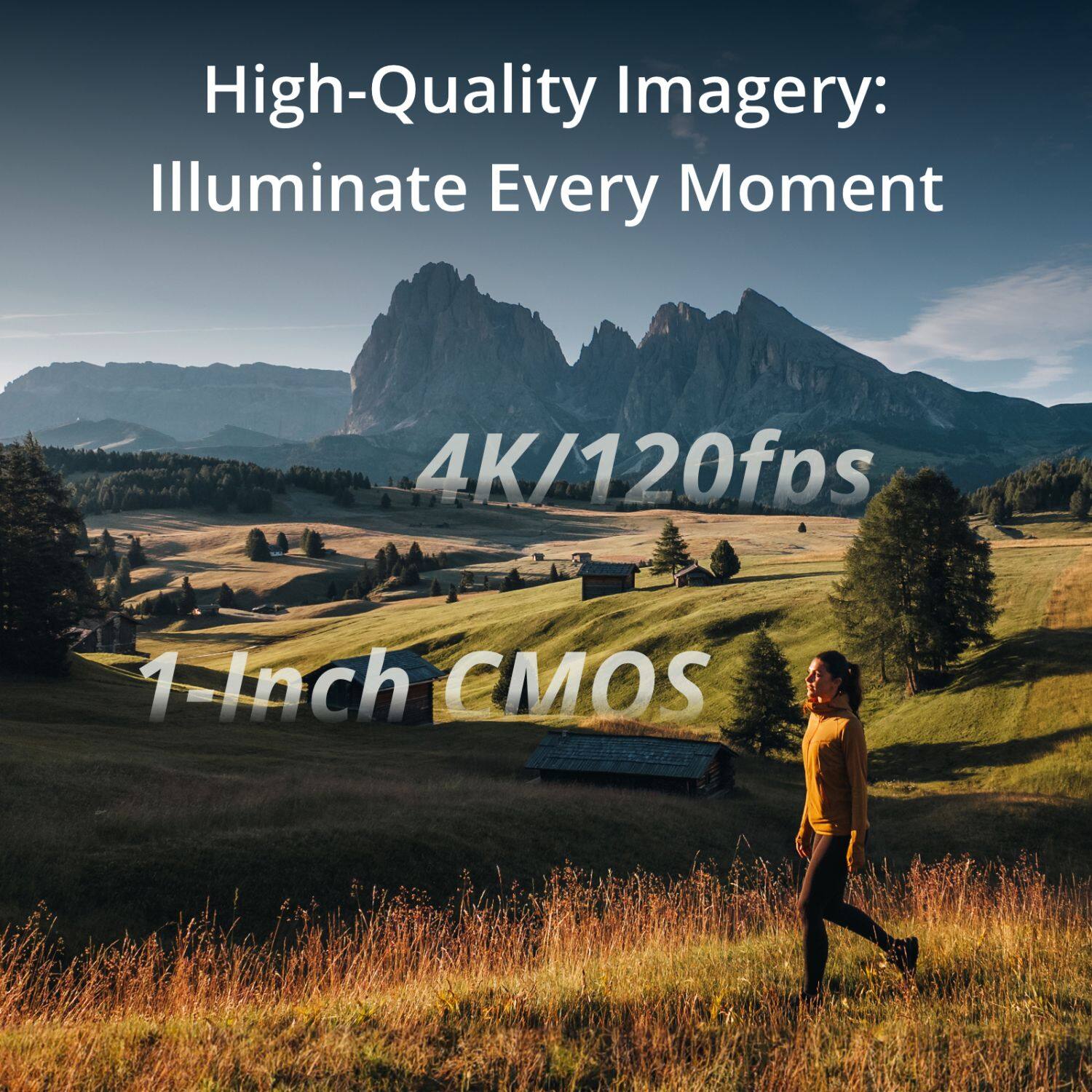 High-Quality Imagery:  
Illuminate Every Moment  
4K/120fps  
1-Inch CMOS