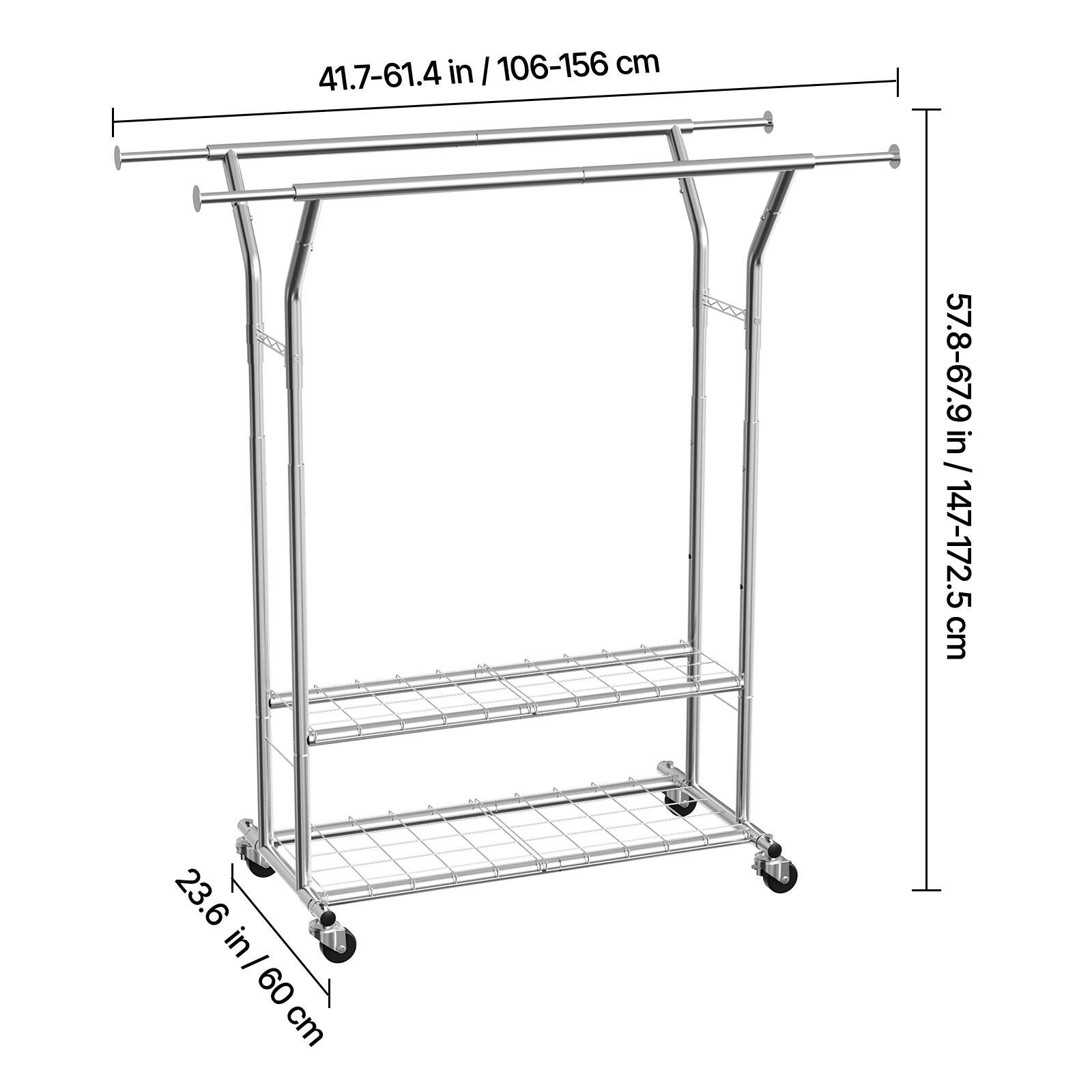 41.7-61.4 in / 106-156 cm  
57.8-67.9 in / 147-172.5 cm  
23.6 in / 60 cm