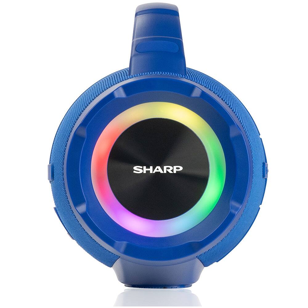 Angle. Sharp - 60 Watts Portable Bluetooth Boombox Speaker - Blue.