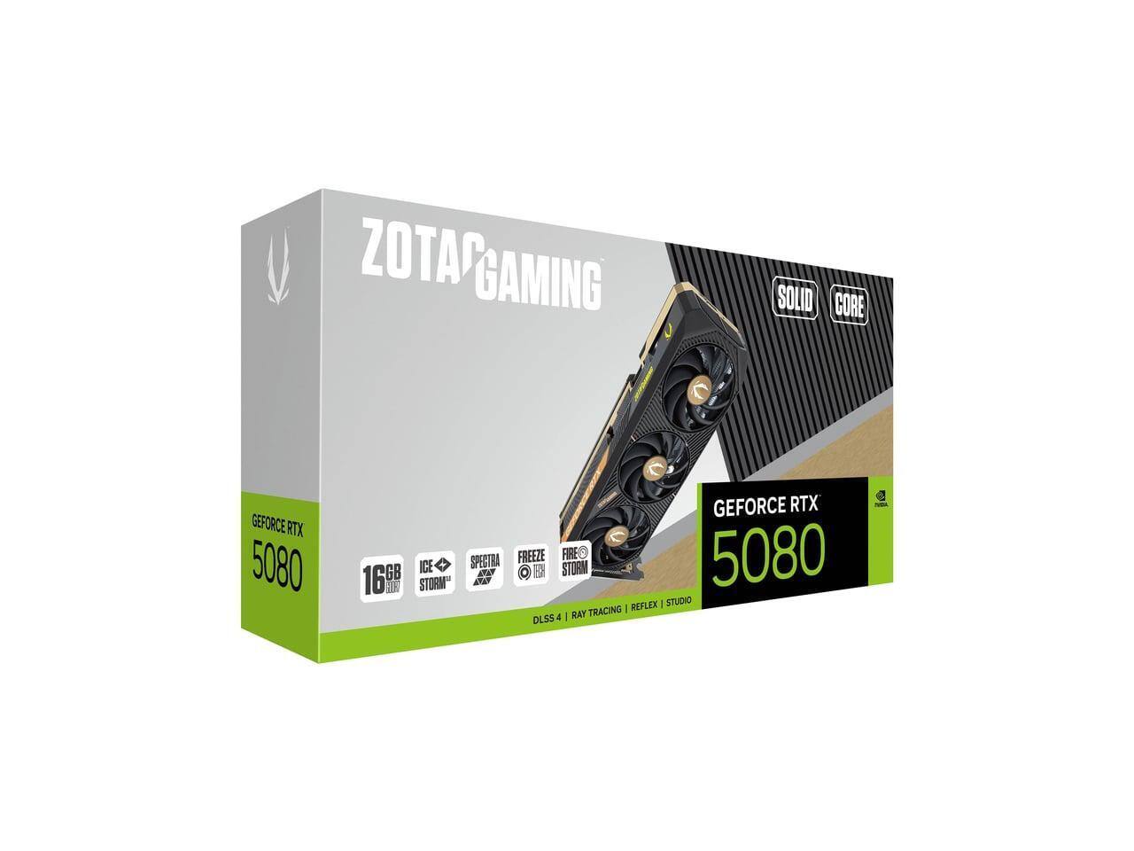 ZOTAC SOLID CORE GeForce RTX 5080 16GB 256 Bit GDDR7 PCI Express