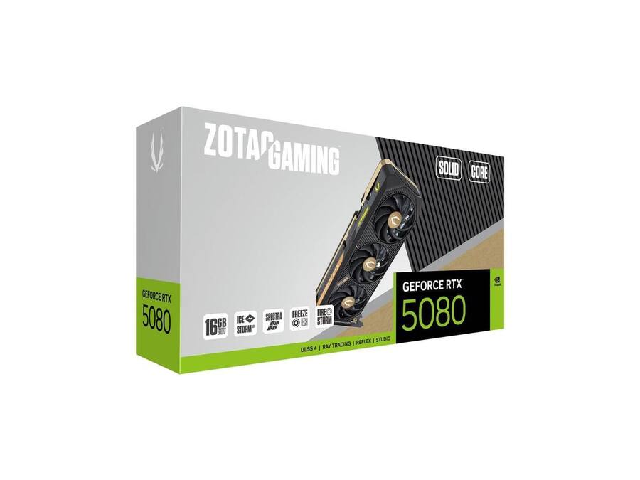 ZOTAC SOLID CORE GeForce RTX 5080 16GB 256 Bit GDDR7 PCI Express ZOTAC SOLID CORE GeForce RTX 5080 16GB 256 Bit GDDR7 PCI Express