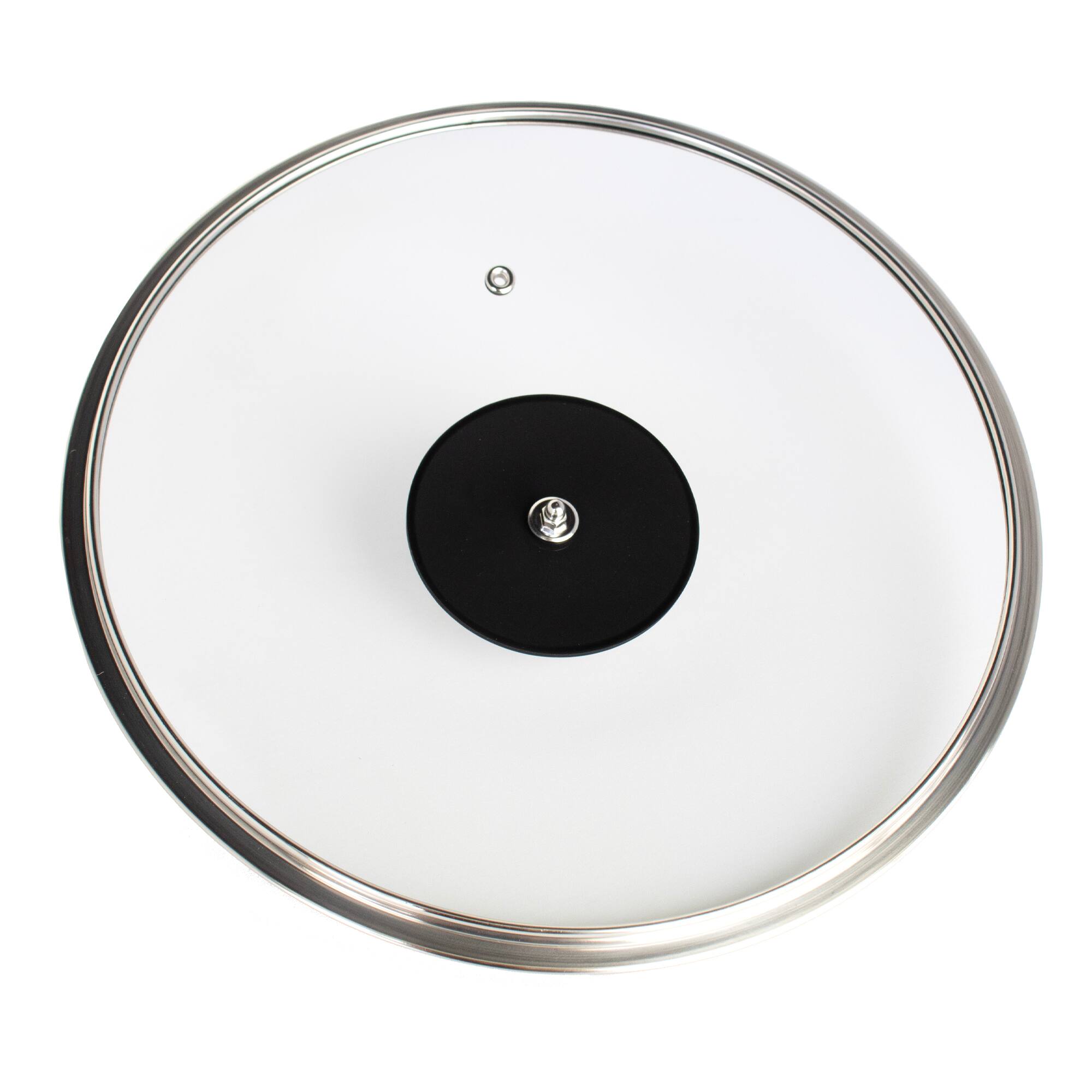 Alt View 2. Livwell Brands - DiamondClad™ 12" Tempered Glass Lid with Silicone Rim, Cool Touch Insulated Handle, Dishwasher Safe – Clear - Silver/Glass.