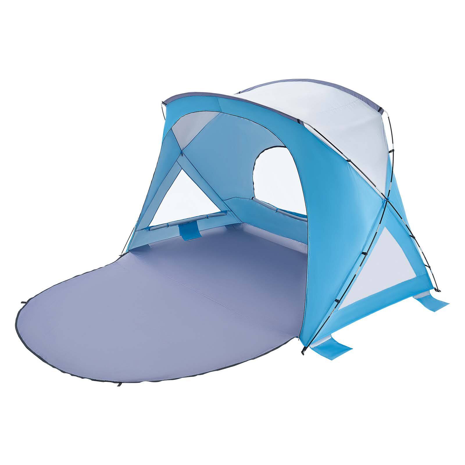 Alt View 7. Loheer - Loheer Beach Tent Sun Shelter for 6 Person UPF 50+ Portable Shade Canopy - Blue.
