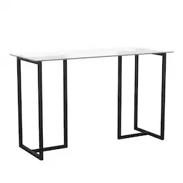 Martha Stewart - Eli Tempered Glass Top Office Desk - Clear Top/Oil Rubbed Bronze Frame