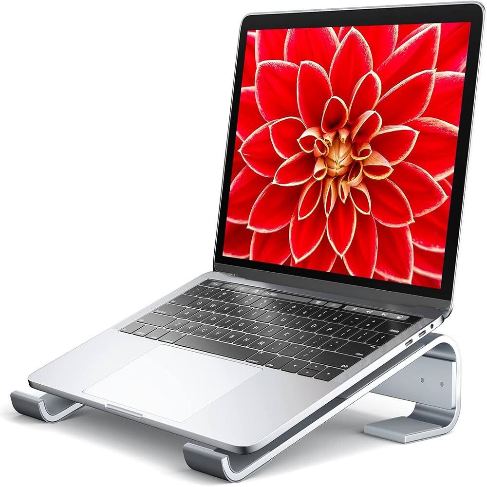 ACJPR - Aluminum Laptop Stand, Ventilated Ergonomic Riser for Desk - Silver