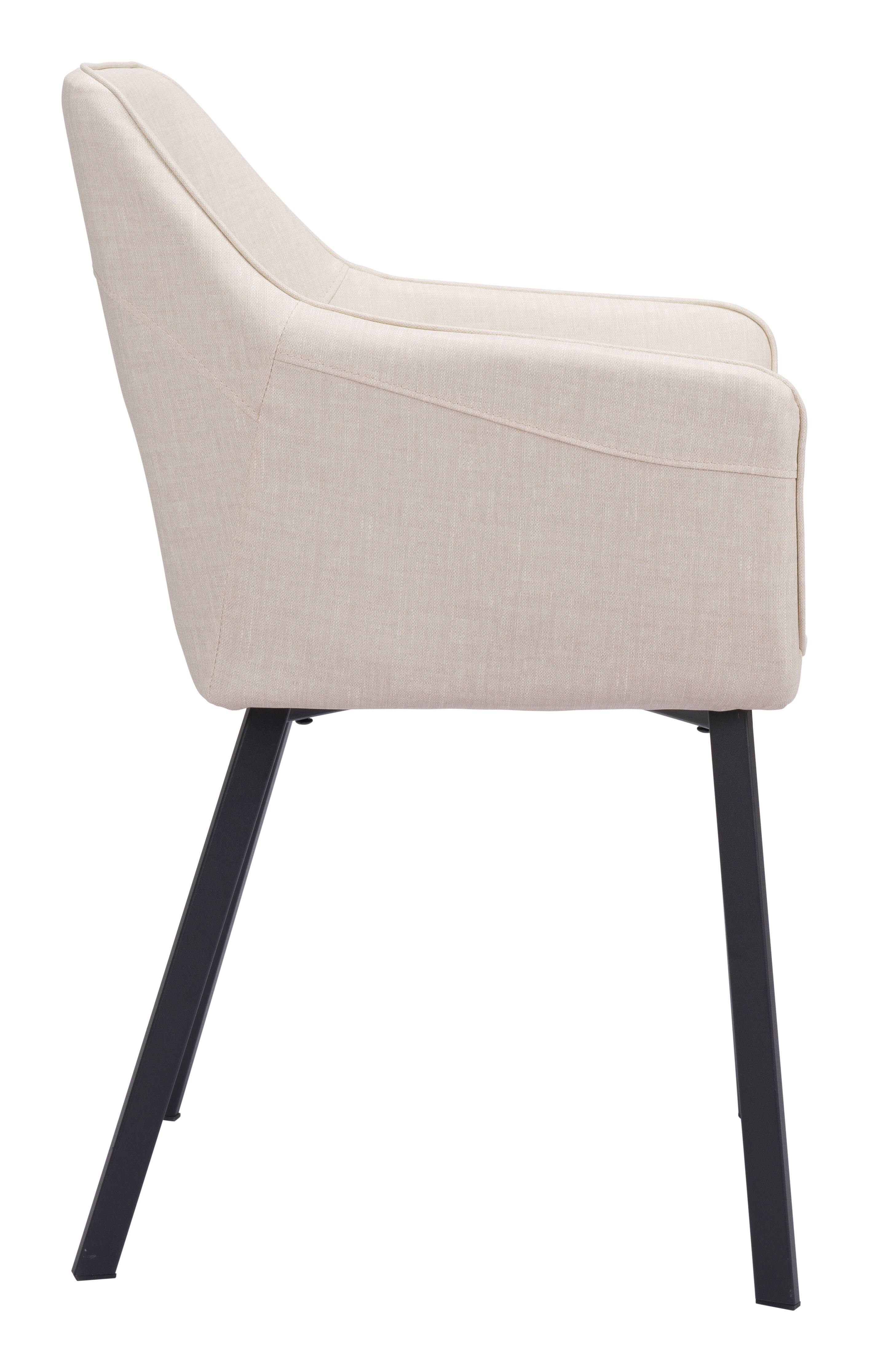 Back. Hivvago - Adage Dining Chair (Set of 2) Beige - Beige.