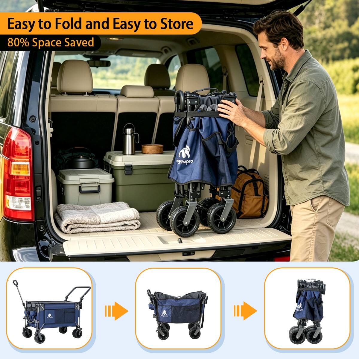 Easy to Fold and Easy to Store  
80% Space Saved