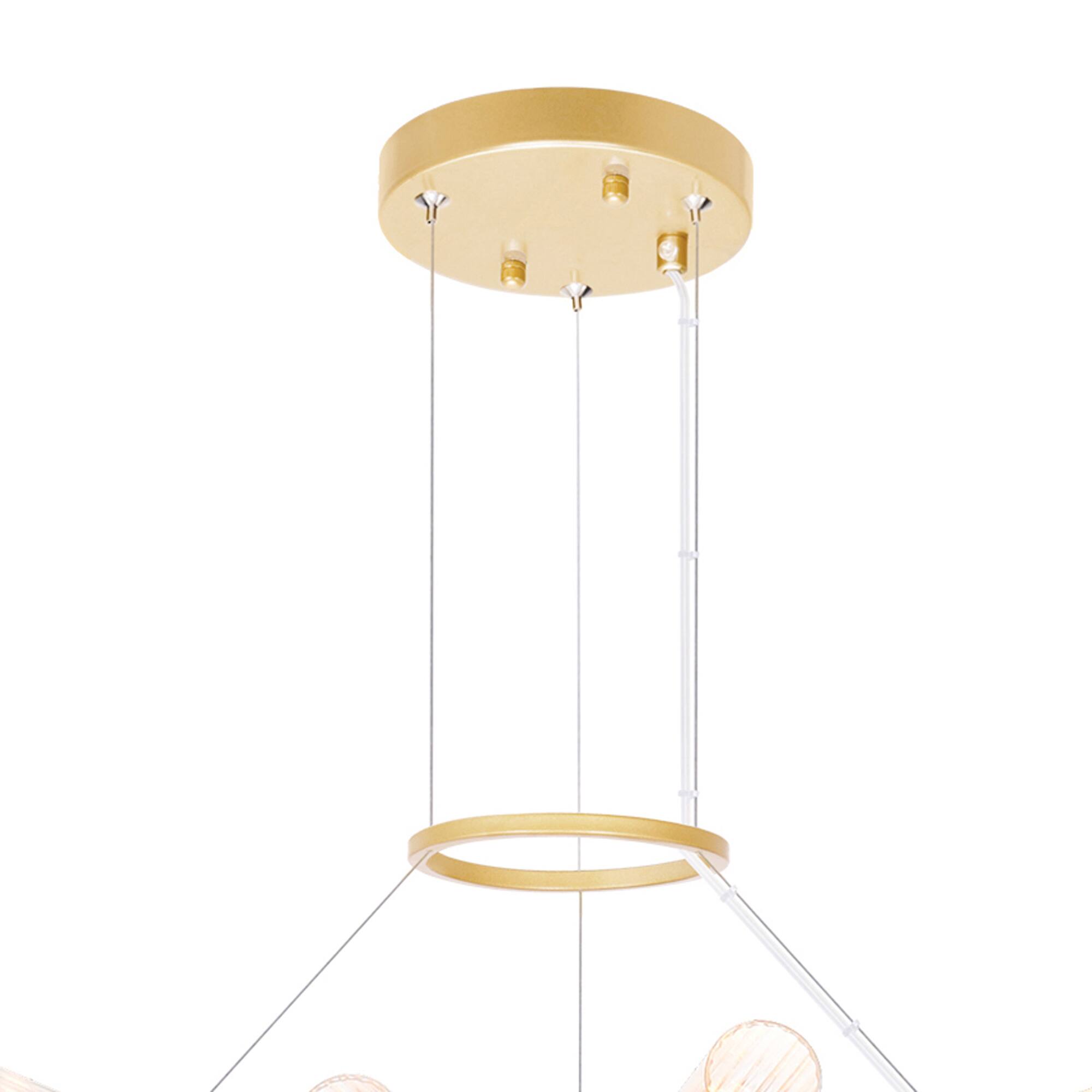 Alt View 1. CWI Lighting - Collar 21 Light Chandelier With Satin Gold Finish - Satin Gold.