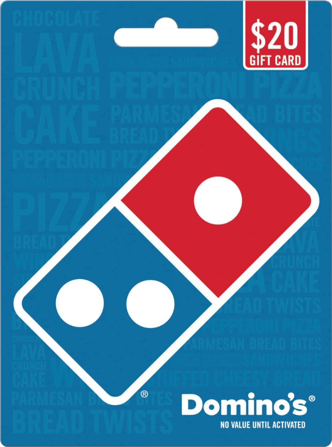 Front. Domino's - $20 Gift Card.