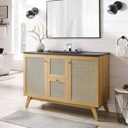 Soma Bathroom Vanity with Black Basin Included by Modway - Oak Black