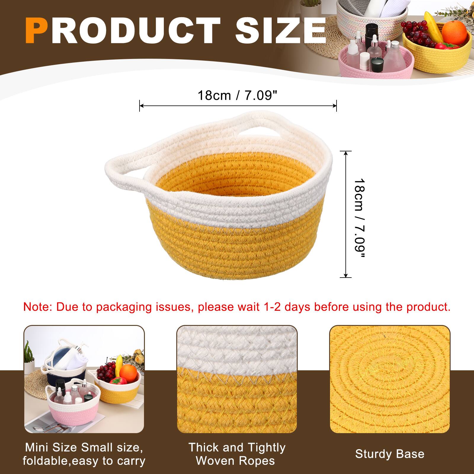 PRODUCT SIZE

18cm / 7.09"

Note: Due to packaging issues, please wait 1-2 days before using the product.

Mini Size Small size, foldable, easy to carry

Thick and Tightly Woven Ropes

Sturdy Base