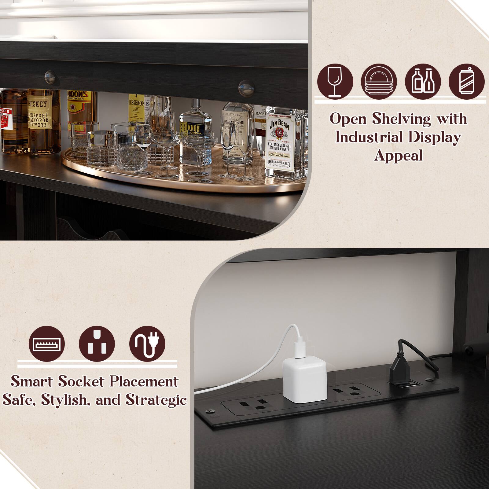 Open Shelving with Industrial Display Appeal

Smart Socket Placement Safe, Stylish, and Strategic